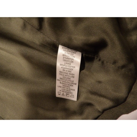 H by Halston Jacket Shacket Womens Green 12 Full Zip Olive Faux Suede - Picture 8 of 15